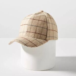 Anthropologie Plaid Baseball Cap NWOT